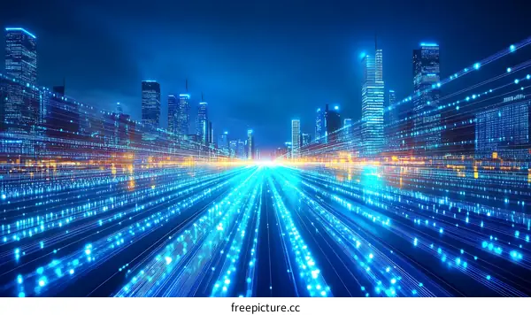 Digital Cityscape Futuristic Night view