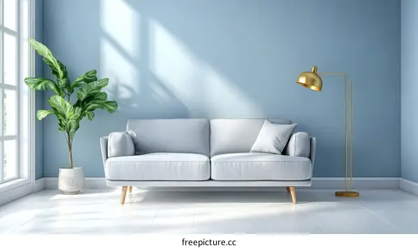 Modern Light Gray Living Room Interior Design