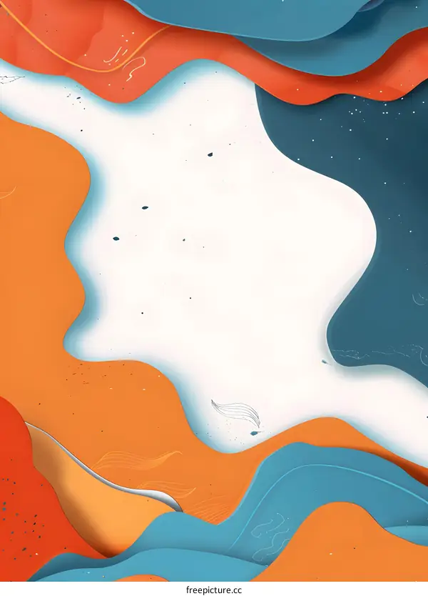 Abstract Background with Colorful Paper Cut Out Shapes