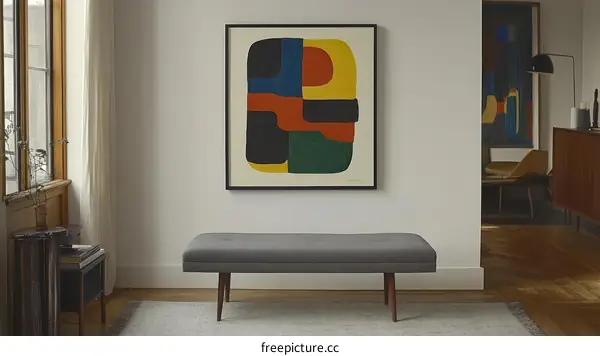 Colorful Abstract Painting in a Modern Interior