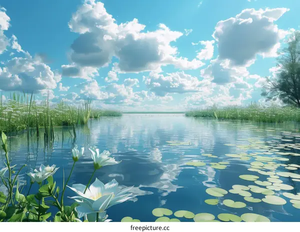 Peaceful Lake with Reflections