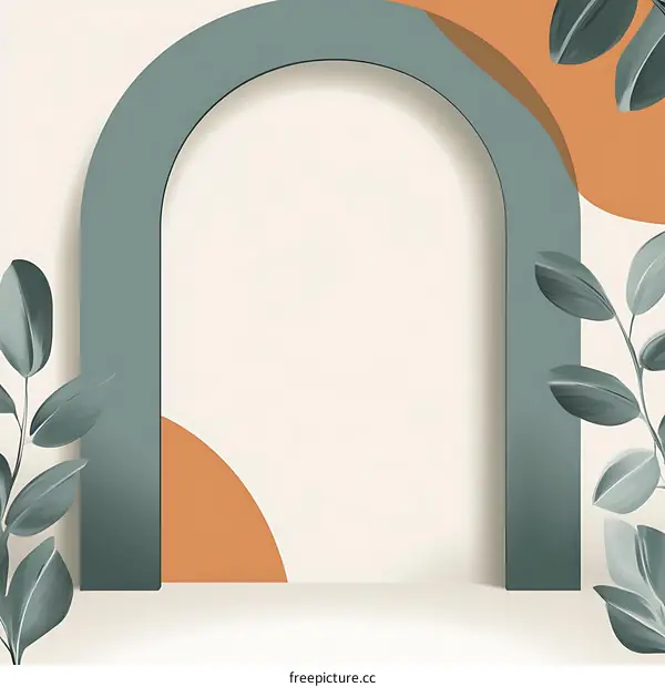 Abstract Archway With Green Leaves