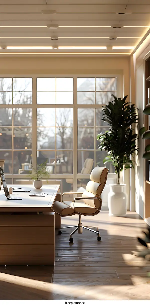 A modern and minimalist office