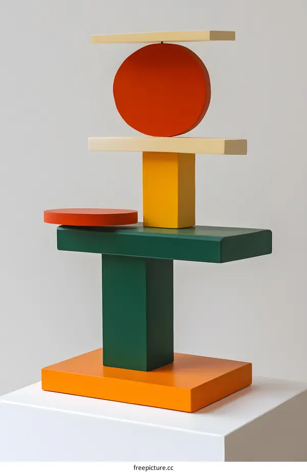 Abstract Art Sculpture With Geometric Shapes