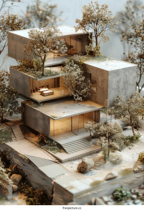 Multi-Level Modern House Model