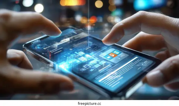 Smartphone Interface with Hands Interacting