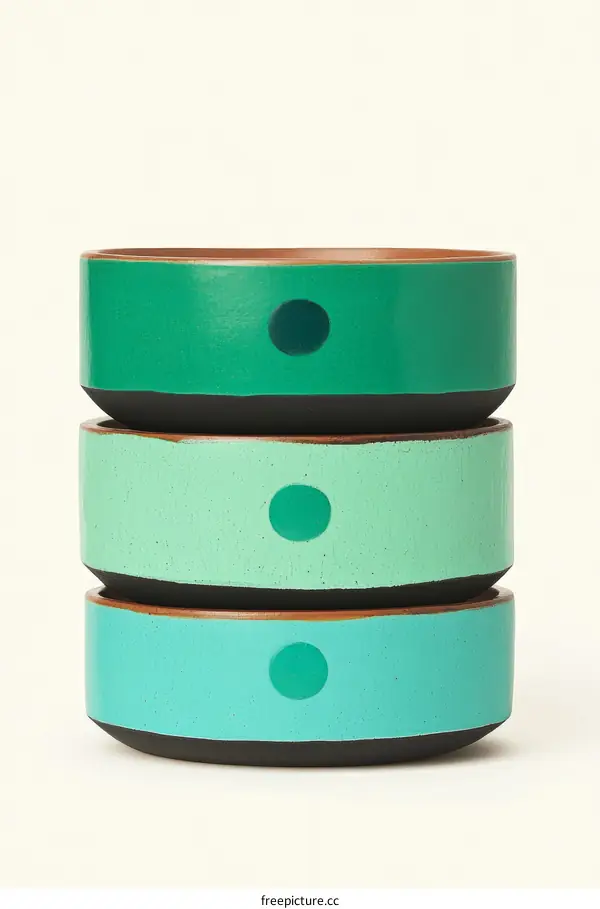 Three Colorful Nested Bowls Set