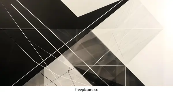 Abstract Geometric Art with Black and White Lines