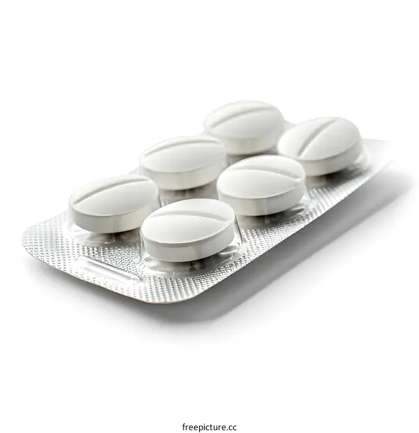 White pills in a blister pack