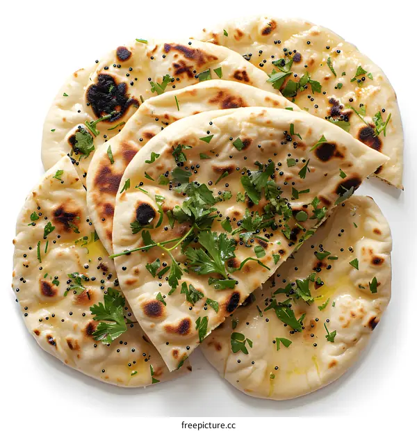 Homemade Naan Bread with Herbs and Spices