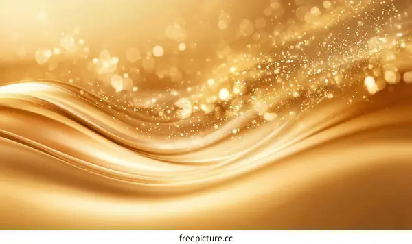 Golden Abstract Background with Sparkling Particles