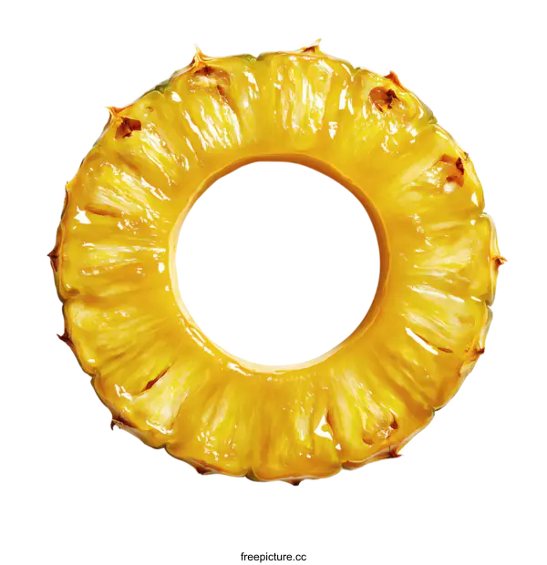 [Transparent Background PNG]Close Up Pineapple Ring Slice