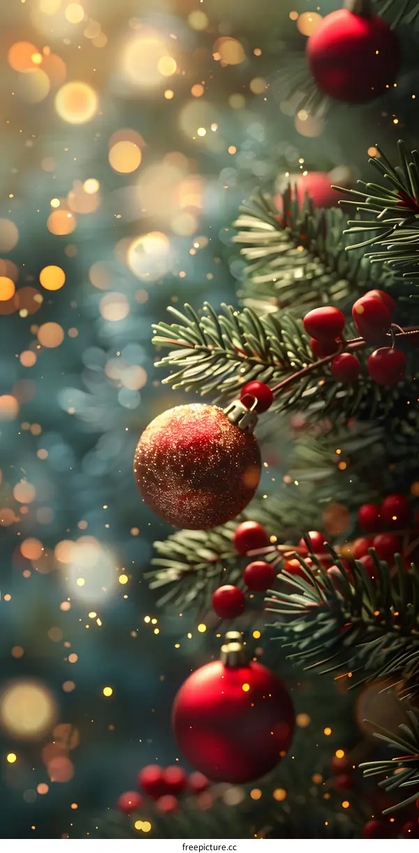 Christmas tree decorated with Christmas balls