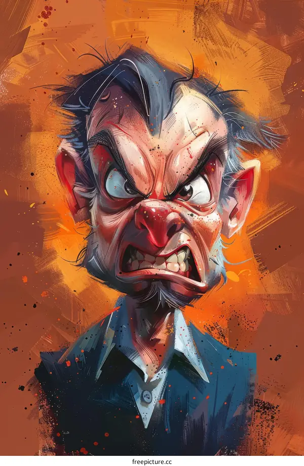 an illustration of an angry man