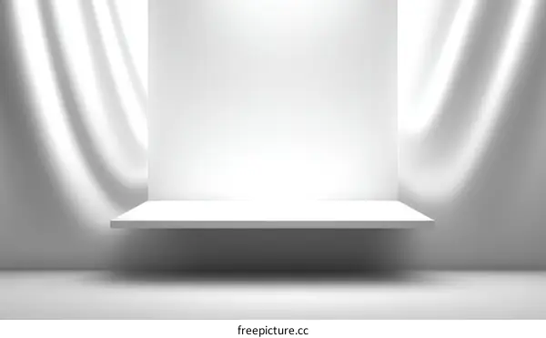 Empty White Shelf Showcase Scene