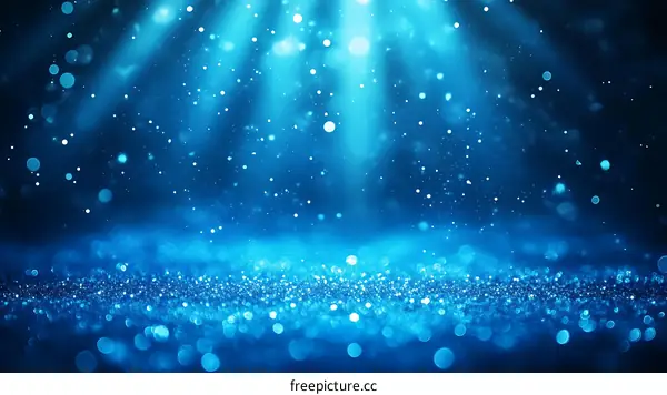 Sparkling Blue Background with Bokeh Effect