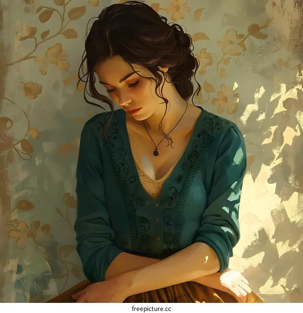 portrait of a beautiful girl with brown hair