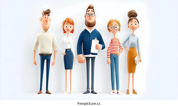 Cartoon Business Team Illustration