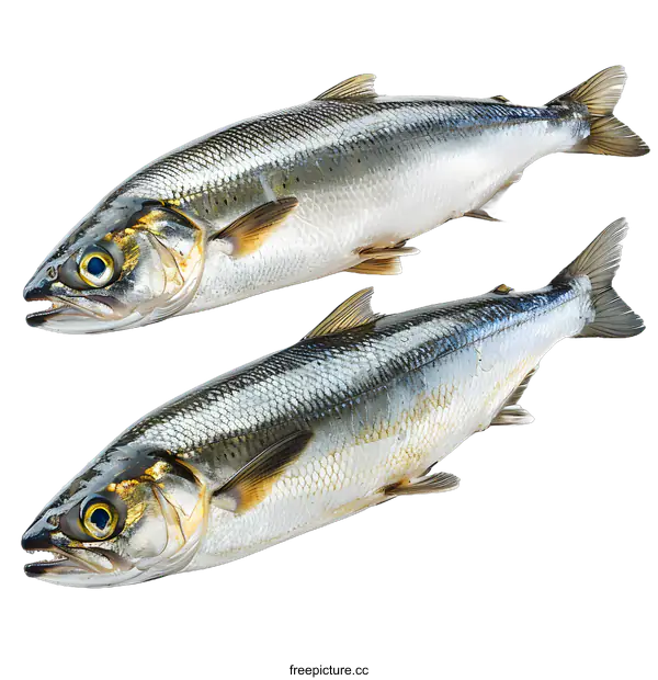 [Transparent Background PNG]Two fish are placed side by side on a white background