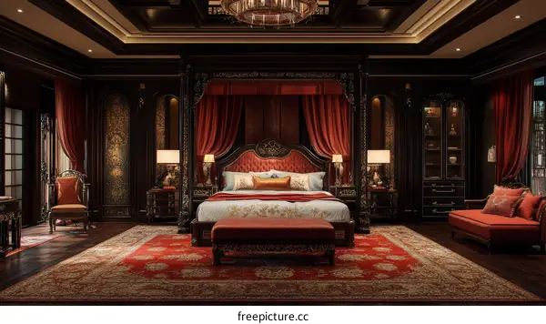 Luxurious Dark Bedroom Interior Design