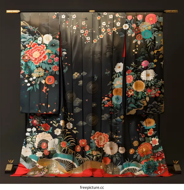 A kimono with a floral pattern