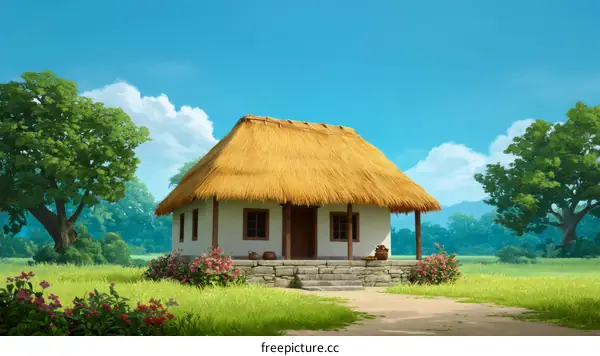 Rural Farmhouse with Straw Roof