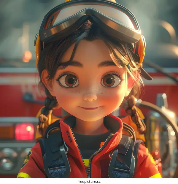 A Brave Little Girl Firefighter
