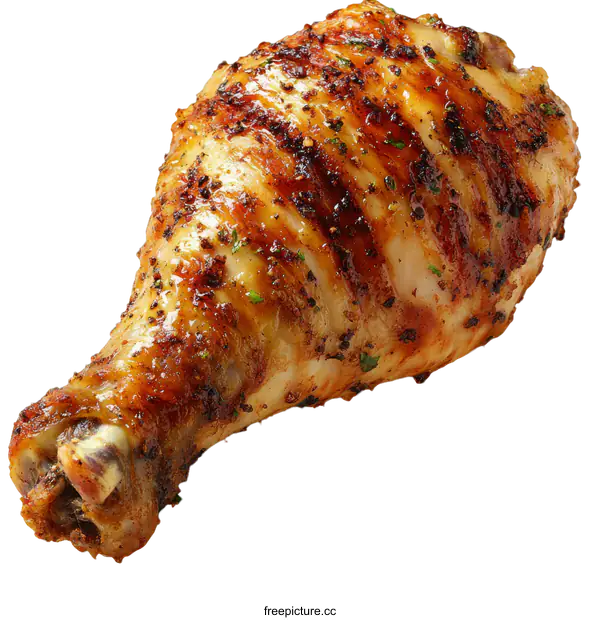 [Transparent Background PNG]Grilled Chicken Leg Close-up