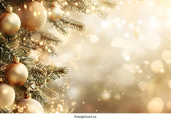 Christmas Background With Golden Balls