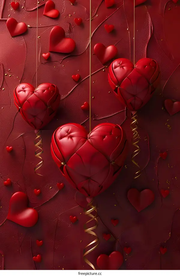 Red leather heart-shaped balloons