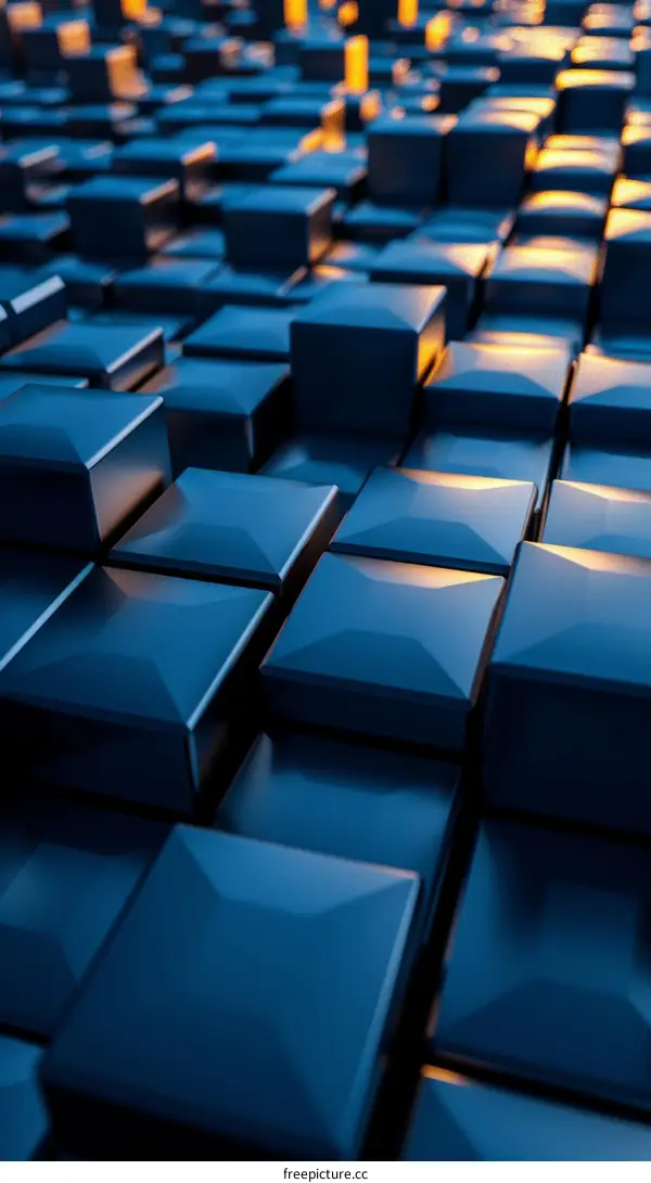 Abstract Blue Cube Background