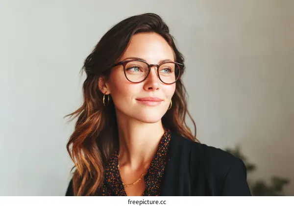 Confident Woman with Stylish Glasses