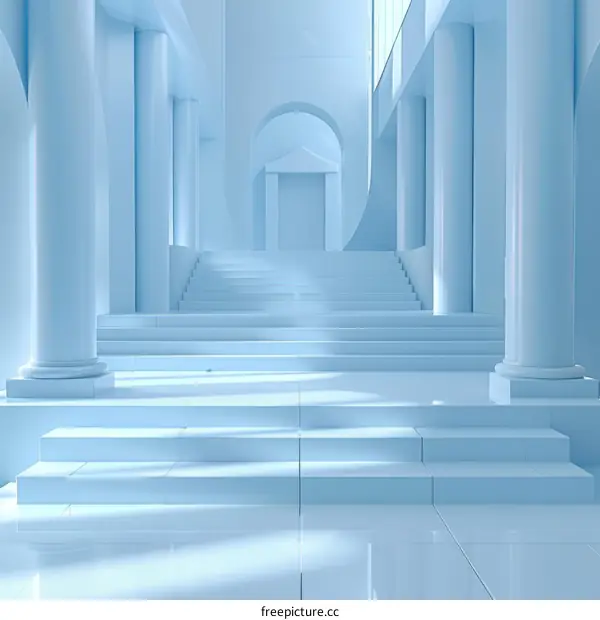Light Blue Ancient Architecture Interior Design
