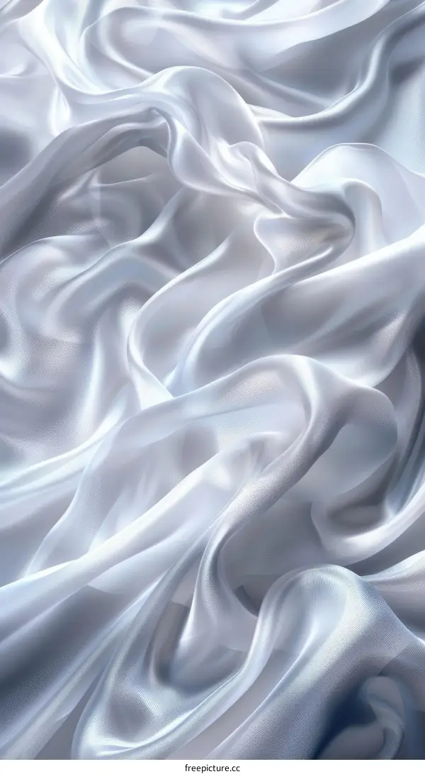 White silk fabric with soft waves