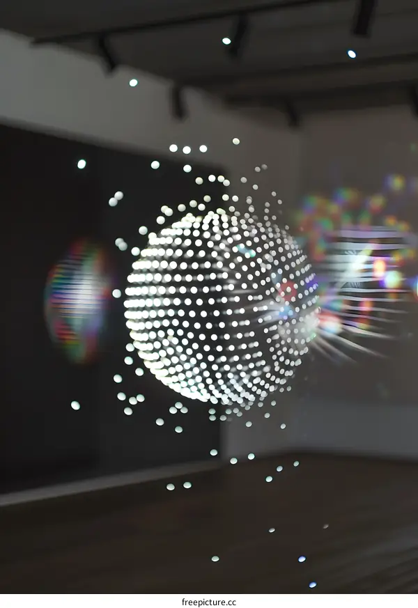 Abstract Sphere of Light in a Dark Room