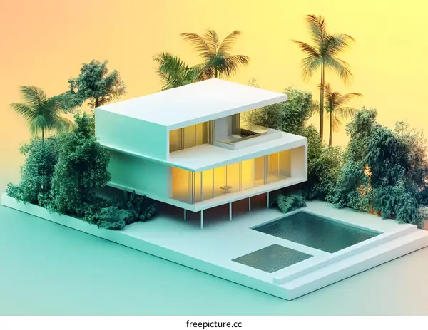 Modern Minimalist House with Swimming Pool