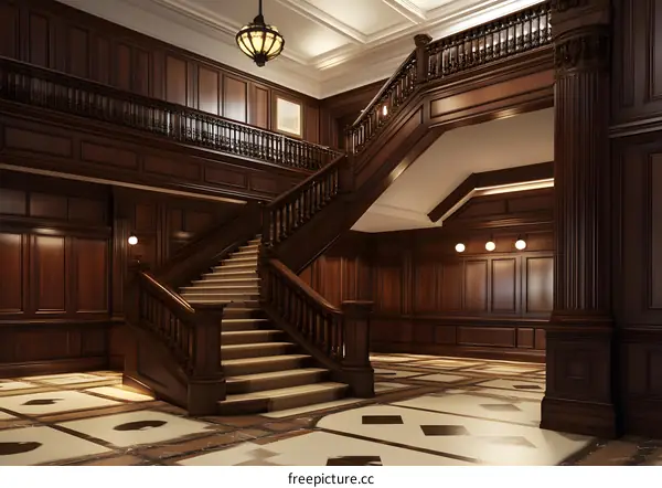 Classic Wooden Staircase Interior Design
