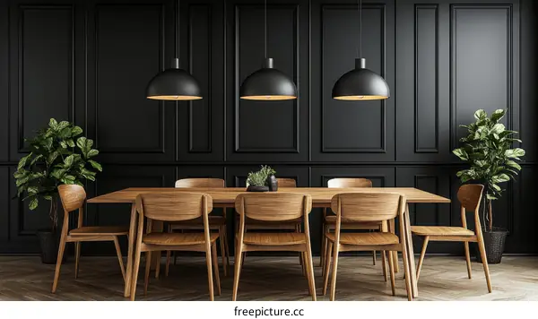 Modern Dining Room Interior Design Illustration