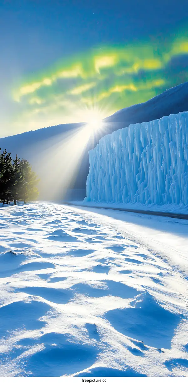 Sunlight Shining Through the Icicles