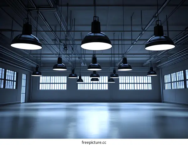 Industrial Interior Design with Hanging Lamps