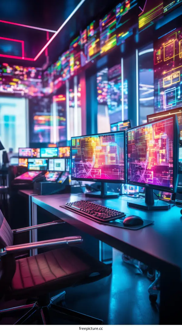 futuristic gaming room