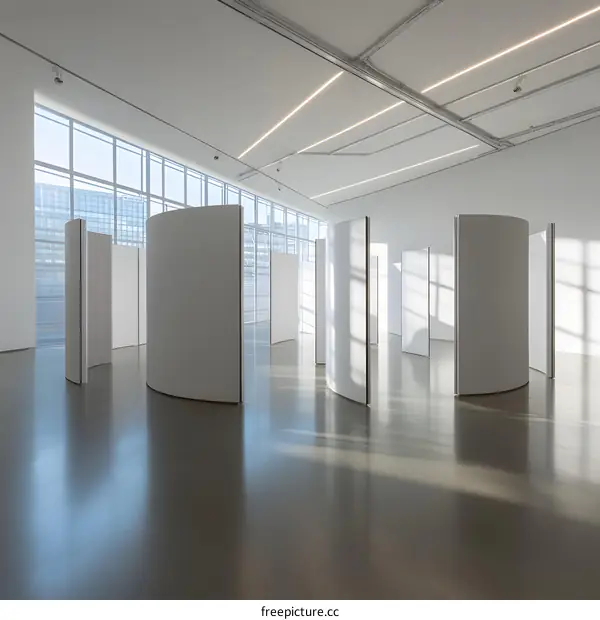 Modern White Walls Art Gallery Interior Design