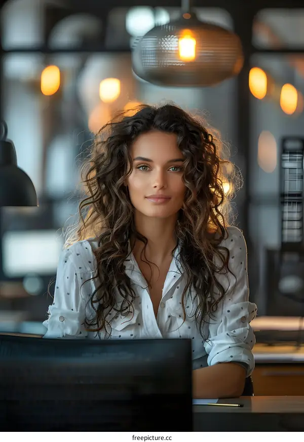 portrait of a beautiful young woman in a white blouse