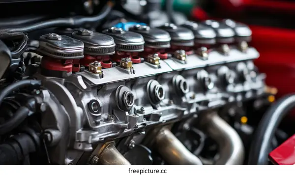 Close-up View of a Powerful Engine