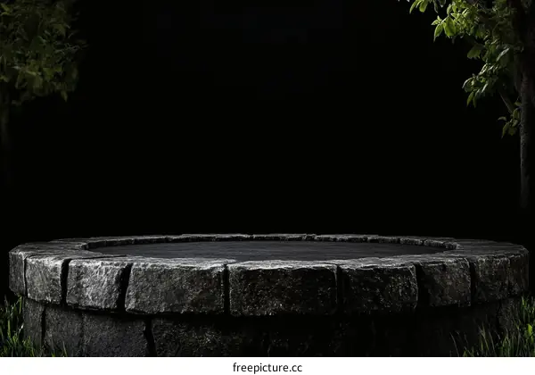 Dark Stone Well Display Platform
