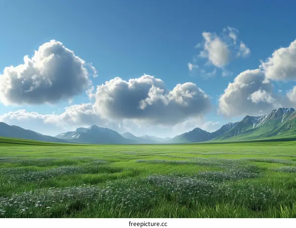 The vast grassland scenery