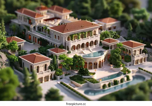 Luxury Estate Architectural Design Illustration
