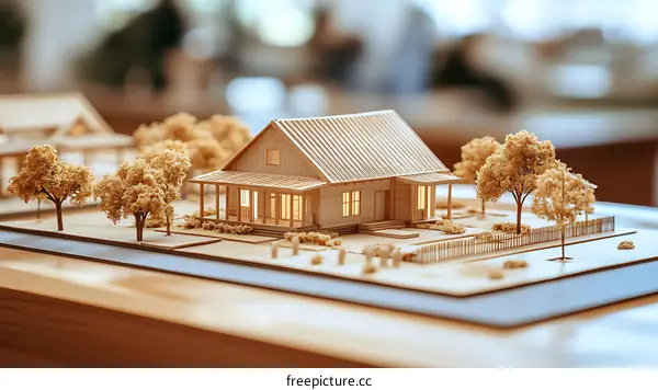 Wooden Model of a House Design