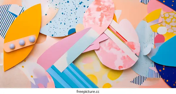 Abstract Colorful Paper Shapes Background
