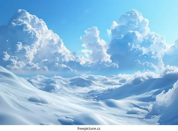 Stunning Snow-Covered Mountain Landscape Under a Dramatic Sky